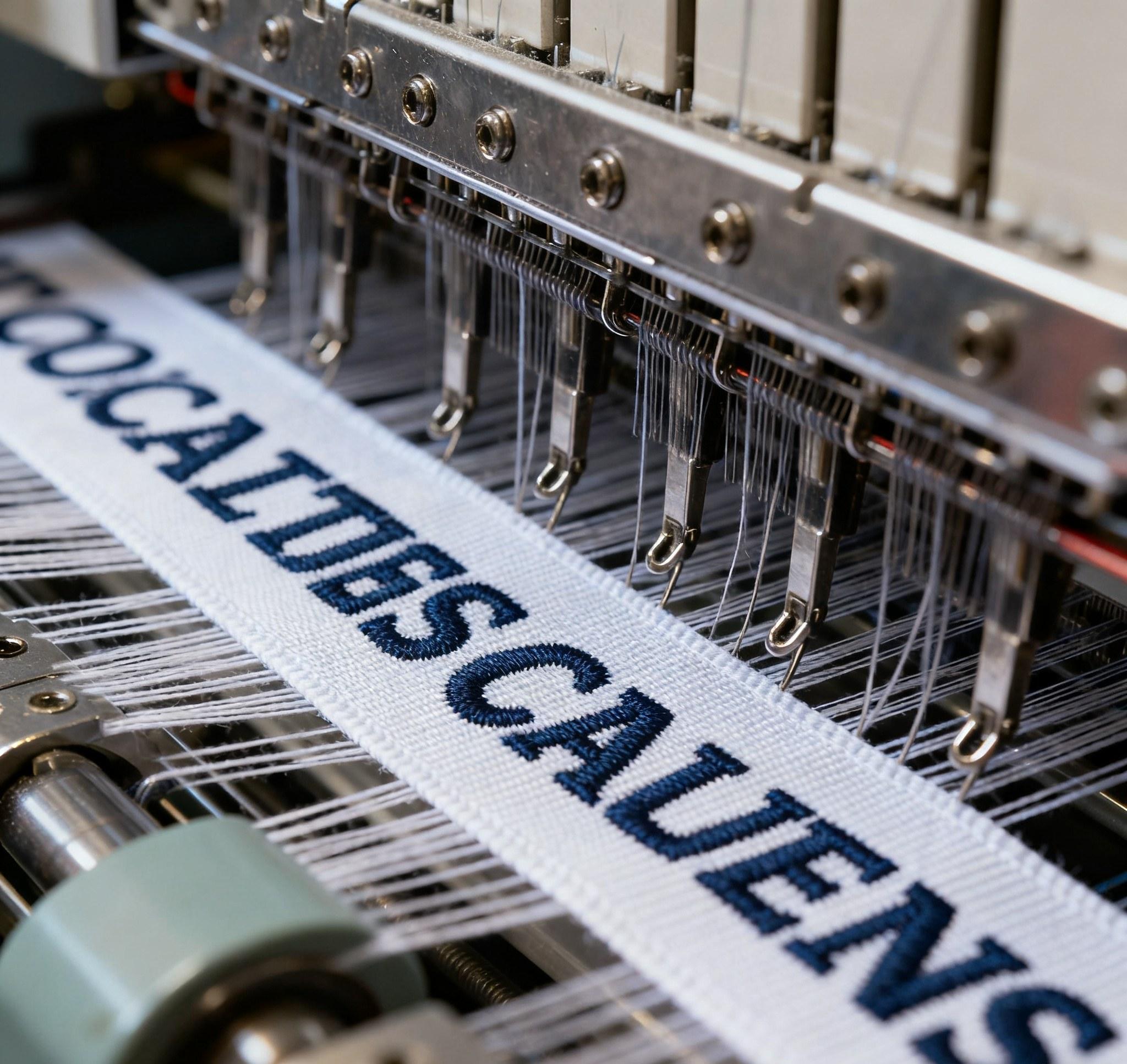 High-speed woven label making machine producing fabric labels